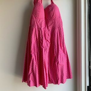Pink and White Polka Dot Mini Dress